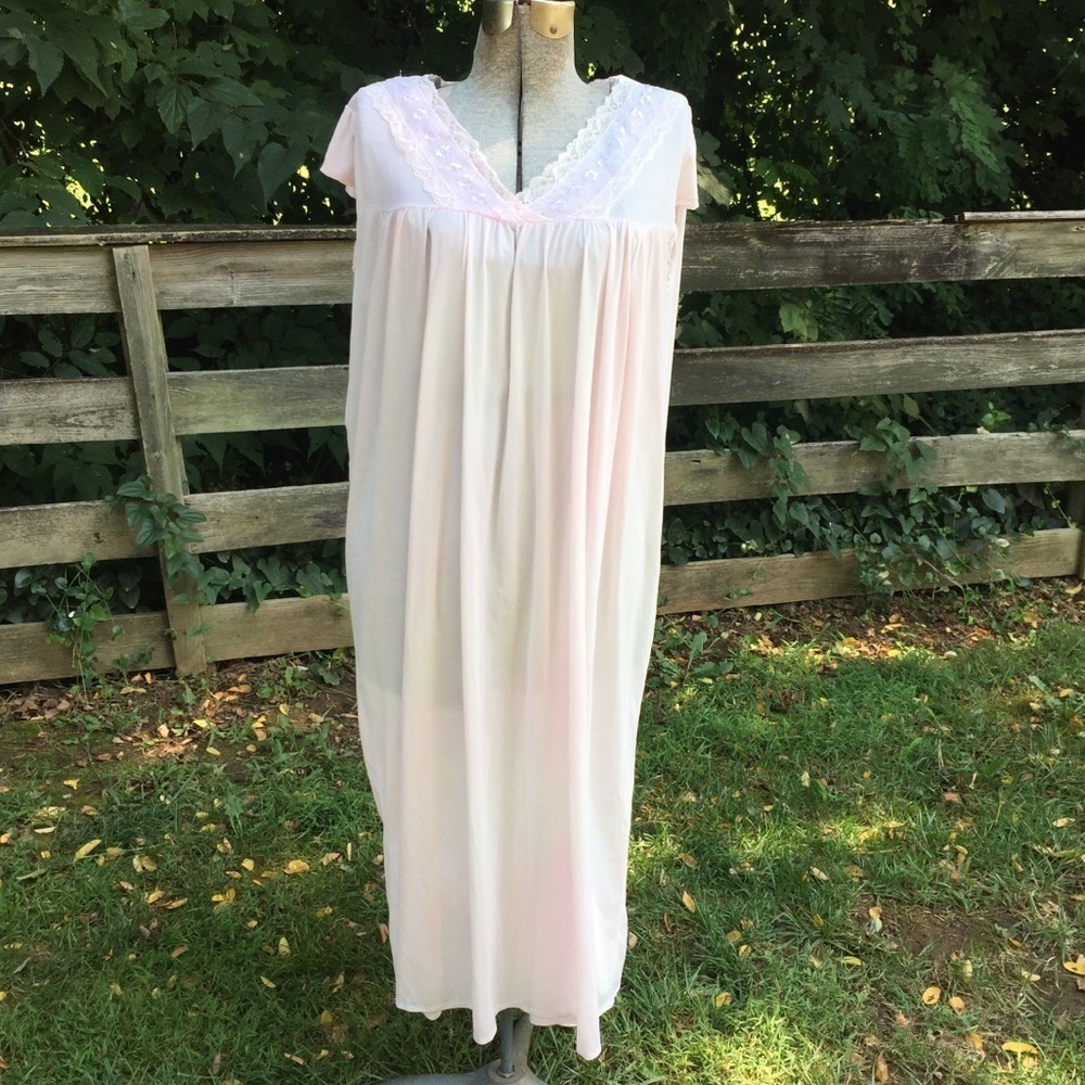 Vintage Long Night Gown Slip Dress Cottagecore